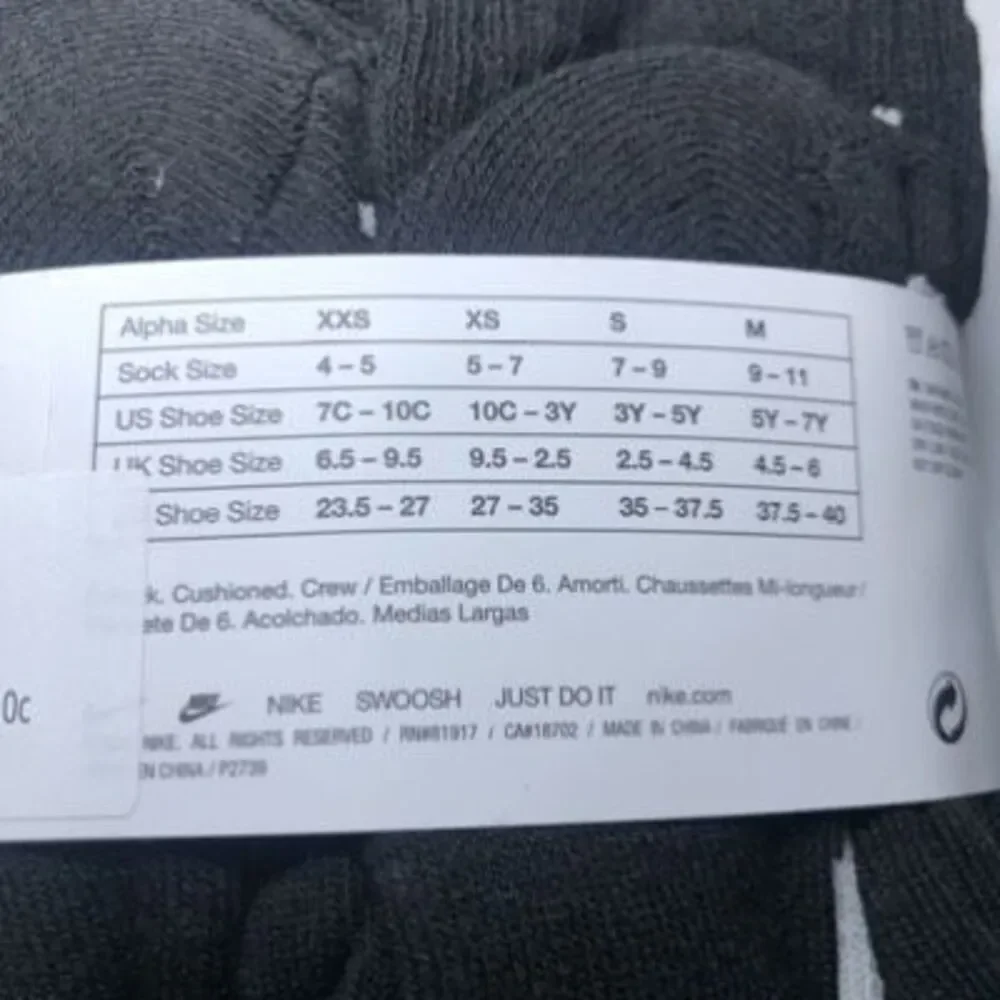 Nike kids socks 6-pack size 7C-10C